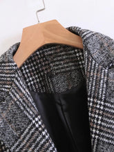 Load image into Gallery viewer, Single Button Plaid Reefer Coat