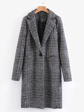 Load image into Gallery viewer, Single Button Plaid Reefer Coat