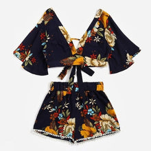 Load image into Gallery viewer, Beautiful Women Botanical Print Summer V Collar