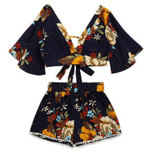 Load image into Gallery viewer, Beautiful Women Botanical Print Summer V Collar