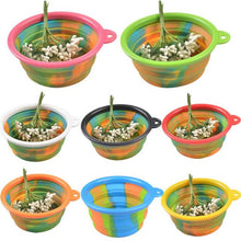 Load image into Gallery viewer, Colorful Camouflage Pet Dog Silicone Bowl Portable