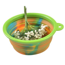 Load image into Gallery viewer, Colorful Camouflage Pet Dog Silicone Bowl Portable