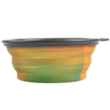 Load image into Gallery viewer, Colorful Camouflage Pet Dog Silicone Bowl Portable