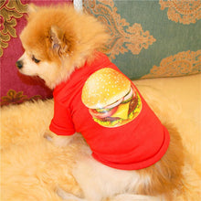 Load image into Gallery viewer, Red Hamburger Pet Dog T shirt Vest Cotton Small