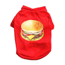 Load image into Gallery viewer, Red Hamburger Pet Dog T shirt Vest Cotton Small