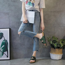 Load image into Gallery viewer, Womens Slippers Sandals Summer Cross Toe Double
