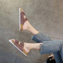 Load image into Gallery viewer, Womens Slippers Sandals Summer Cross Toe Double