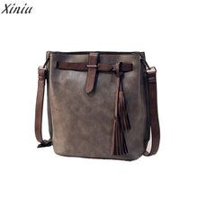 Load image into Gallery viewer, Women Messenger Bag Tassel Bucket Vintage