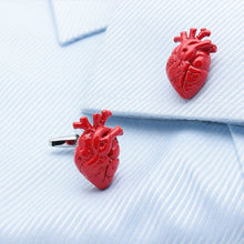 Load image into Gallery viewer, Red Hearts Cufflinks