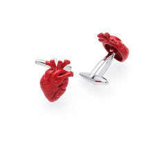 Load image into Gallery viewer, Red Hearts Cufflinks