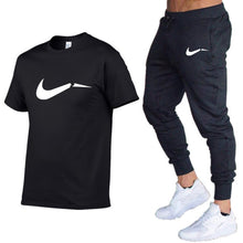 Load image into Gallery viewer, Summer Men T-Shirts+Pants Two Piece Suit Quality Short Sleeve Gyms Clothing Men Gym Muscle Cotton Fitness Workout Men's Sets