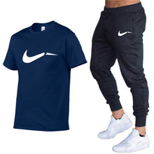 Load image into Gallery viewer, Summer Men T-Shirts+Pants Two Piece Suit Quality Short Sleeve Gyms Clothing Men Gym Muscle Cotton Fitness Workout Men's Sets