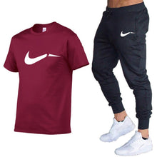 Load image into Gallery viewer, Summer Men T-Shirts+Pants Two Piece Suit Quality Short Sleeve Gyms Clothing Men Gym Muscle Cotton Fitness Workout Men's Sets