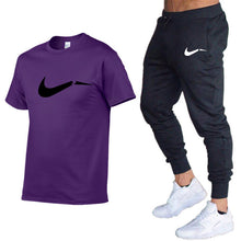 Load image into Gallery viewer, Summer Men T-Shirts+Pants Two Piece Suit Quality Short Sleeve Gyms Clothing Men Gym Muscle Cotton Fitness Workout Men's Sets