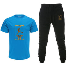 Load image into Gallery viewer, Summer Hot Sale Men's Sets T Shirts+pants Two Pieces Sets Casual Tracksuit Male Tshirt Gyms Fitness trouser