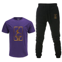 Load image into Gallery viewer, Summer Hot Sale Men's Sets T Shirts+pants Two Pieces Sets Casual Tracksuit Male Tshirt Gyms Fitness trouser