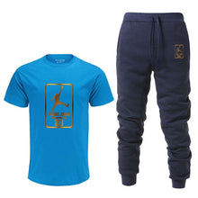 Load image into Gallery viewer, Summer Hot Sale Men's Sets T Shirts+pants Two Pieces Sets Casual Tracksuit Male Tshirt Gyms Fitness trouser