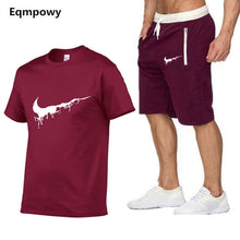 Load image into Gallery viewer, Quality Men's Sets T Shirts+shorts men Brand clothing Two piece suit tracksuit Fashion Casual Tshirts Gyms Workout Fitness Sets