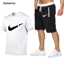 Load image into Gallery viewer, Quality Men's Sets T Shirts+shorts men Brand clothing Two piece suit tracksuit Fashion Casual Tshirts Gyms Workout Fitness Sets