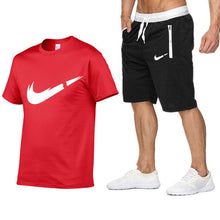 Load image into Gallery viewer, Quality Men's Sets T Shirts+shorts men Brand clothing Two piece suit tracksuit Fashion Casual Tshirts Gyms Workout Fitness Sets
