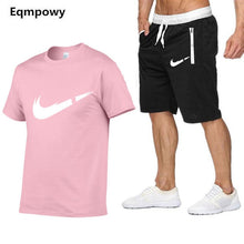 Load image into Gallery viewer, Quality Men's Sets T Shirts+shorts men Brand clothing Two piece suit tracksuit Fashion Casual Tshirts Gyms Workout Fitness Sets