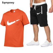 Load image into Gallery viewer, Quality Men's Sets T Shirts+shorts men Brand clothing Two piece suit tracksuit Fashion Casual Tshirts Gyms Workout Fitness Sets