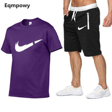 Load image into Gallery viewer, Quality Men's Sets T Shirts+shorts men Brand clothing Two piece suit tracksuit Fashion Casual Tshirts Gyms Workout Fitness Sets