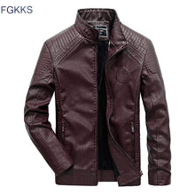 Load image into Gallery viewer, FGKKS Brand Men Leather Jackets 2019 Winter Jacket Male Classic Motorcycle Style Male Inside Thick Coats Men's Leather Jacket