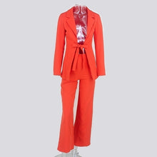 Load image into Gallery viewer, PFFLOOK 2019 Summer Two Piece Set Official Lady Top And Shorts 2 Piece Set Women Sexy Deep V Neck Long Sleeve Elegant Formal Set