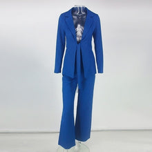Load image into Gallery viewer, PFFLOOK 2019 Summer Two Piece Set Official Lady Top And Shorts 2 Piece Set Women Sexy Deep V Neck Long Sleeve Elegant Formal Set