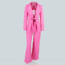 Load image into Gallery viewer, PFFLOOK 2019 Summer Two Piece Set Official Lady Top And Shorts 2 Piece Set Women Sexy Deep V Neck Long Sleeve Elegant Formal Set