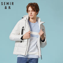 Load image into Gallery viewer, SEMIR Men Quilted Lightweight Hooded Down Jacket with Zip Puffer Jacket with Drawstring Hood with Side Pocket Ribbing at Cuff