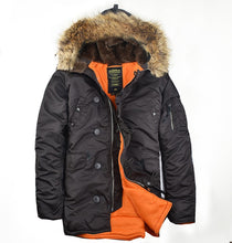 Load image into Gallery viewer, Brand N3B Men's Polar Winter clothes slim N-3B USA Flying Parka warm thermal Long Jacket Hooded fur collar Cotton Thick coat