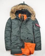 Load image into Gallery viewer, Brand N3B Men's Polar Winter clothes slim N-3B USA Flying Parka warm thermal Long Jacket Hooded fur collar Cotton Thick coat