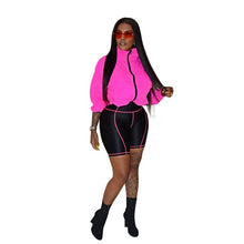 Load image into Gallery viewer, ANJAMANOR Sexy Two Piece Set Hoodie Top Biker Shorts Streetwear Casual Tracksuit Women Sports Suit Plus Size Outfits D37-AF42