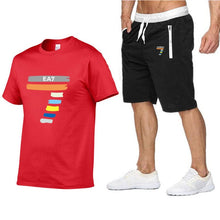Load image into Gallery viewer, The latest EA7 men's T-shirt suit summer special fashion T-shirt round neck shorts + T-shirt fashion brand short-sleeved suit