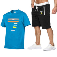 Load image into Gallery viewer, The latest EA7 men's T-shirt suit summer special fashion T-shirt round neck shorts + T-shirt fashion brand short-sleeved suit