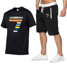 Load image into Gallery viewer, The latest EA7 men's T-shirt suit summer special fashion T-shirt round neck shorts + T-shirt fashion brand short-sleeved suit