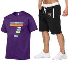 Load image into Gallery viewer, The latest EA7 men's T-shirt suit summer special fashion T-shirt round neck shorts + T-shirt fashion brand short-sleeved suit