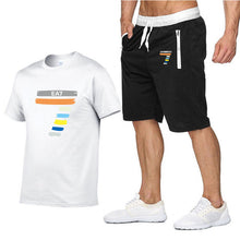 Load image into Gallery viewer, The latest EA7 men's T-shirt suit summer special fashion T-shirt round neck shorts + T-shirt fashion brand short-sleeved suit