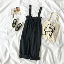 Load image into Gallery viewer, 2 piece set women Summer Pants Set Women Striped T-shirt + Fashion Overall White Khaki Pants Outfits For Women Casual plus size