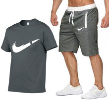Load image into Gallery viewer, 2019 Brand t shirt Men Sets Fashion Summer cotton short sleeve Sporting Suit T-shirt +shorts Mens 2 Pieces Sets casual clothing