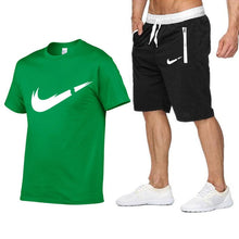 Load image into Gallery viewer, 2019 Brand t shirt Men Sets Fashion Summer cotton short sleeve Sporting Suit T-shirt +shorts Mens 2 Pieces Sets casual clothing
