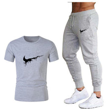 Load image into Gallery viewer, Tide brand LOGO printing men's short-sleeved T-shirt fashion casual loose T-shirt + jogging sports pants 2019 new men's clothing