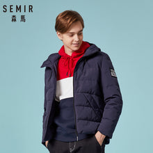 Load image into Gallery viewer, SEMIR Men Quilted Lightweight Hooded Down Jacket with Full-Zip Men's Fitted Puffer Jacket with Drawstring Hood with Side Pocket