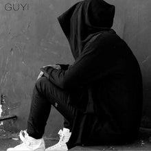 Load image into Gallery viewer, GUYI Black Assassins Creed Darkness Man Wizard Hat Trench Men Hooded Solid Long Cardigan Fashion Gothic Movie Around Coats