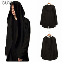Load image into Gallery viewer, GUYI Black Assassins Creed Darkness Man Wizard Hat Trench Men Hooded Solid Long Cardigan Fashion Gothic Movie Around Coats