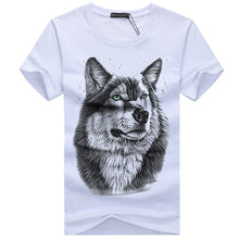 Load image into Gallery viewer, SWENEARO Men's clothing T-Shirt White T shirt Casual Cotton Wolf Printed Cartoon Short Sleeve Tee Shirt Men Brand Tee shirt 5XL