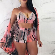 Load image into Gallery viewer, 2PCS Women Crop Tops High Waist Gradient Shorts Two Piece Set Sexy Fashion Tracksuit Beach Party Wear Summer 2 Piece Set