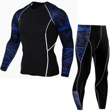 Load image into Gallery viewer, Compression Sportswear Suit Mens Skinny Long sleeve T-shirt Leggings Fitness Workout Rashguard  MMA Tee Tops Tight Pants